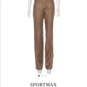 Linen mid-rise pants